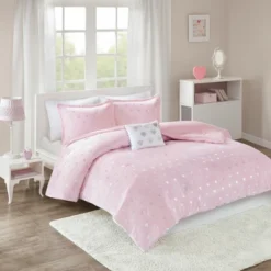 Audrey Metallic Printed Plush Comforter Set