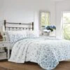 Flora Reversible Quilt Set Blue - Laura Ashley