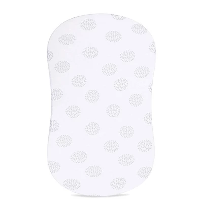 Ely's & Co. Baby Fitted Bassinet Sheet 100% Combed Jersey Cotton Grey And White Dottie Design 1 Ely's & Co. Baby Fitted Bassinet Sheet 100% Combed Jersey Cotton Grey And White Dottie Design