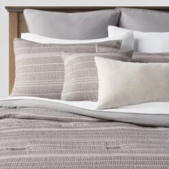 12pc Chambray Matelasse Stripe Comforter & Sheet Bedding Set Gray - Threshold™ 19 12pc Chambray Matelasse Stripe Comforter & Sheet Bedding Set Gray - Threshold™ -Bedding Store GUEST 0ccf3b00 29f5 443f 9e99 5d90374652ac