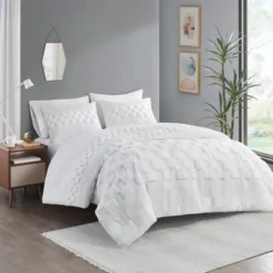 Urban Habitat 3pc Atlas Duvet Cover Bedding Set White