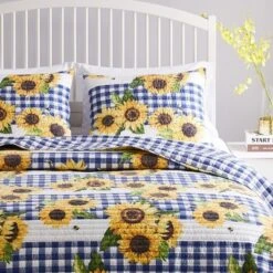 Sunflower Quilted Reversible Pillow Sham Gold By Barefoot Bungalow