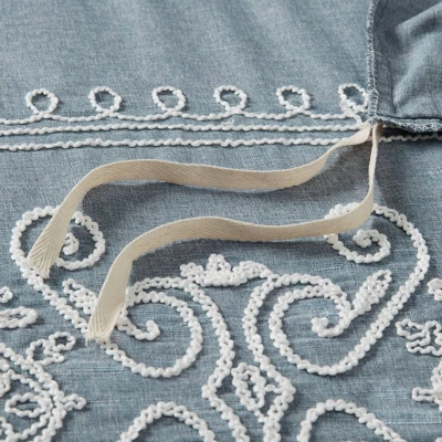 Intelligent Design Laurel Embroidered Duvet Cover Set Blue 5 Intelligent Design Laurel Embroidered Duvet Cover Set Blue - Image 5