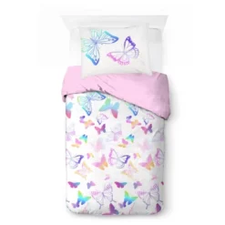 Saturday Park Ombre Butterflies 100% Organic Cotton Duvet Cover & Sham Set