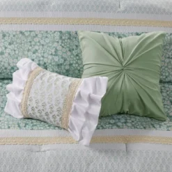 5pc Tulia Seersucker Comforter Bedding Set With Throw Pillows Green - Madison Park 18 5pc Tulia Seersucker Comforter Bedding Set With Throw Pillows Green - Madison Park -Bedding Store GUEST 267437cd db0c 4edc 94ee b3b28cacecc3