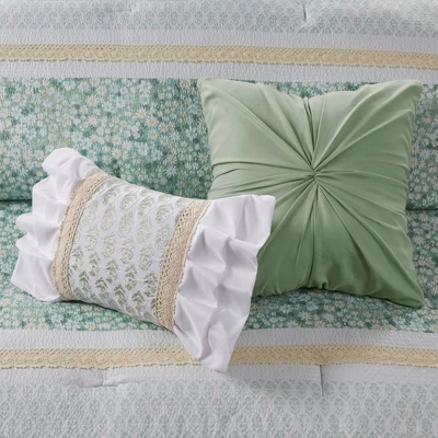 5pc Tulia Seersucker Comforter Bedding Set With Throw Pillows Green - Madison Park 8 5pc Tulia Seersucker Comforter Bedding Set With Throw Pillows Green - Madison Park - Image 8