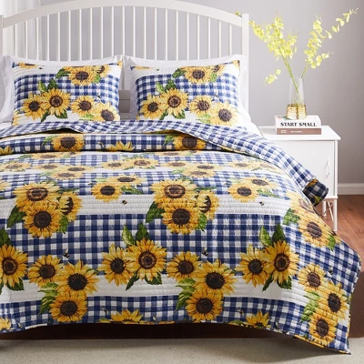 Sunflower Quilted Reversible Pillow Sham Gold By Barefoot Bungalow 3 Sunflower Quilted Reversible Pillow Sham Gold By Barefoot Bungalow - Image 3