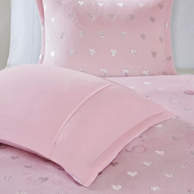 Audrey Metallic Printed Plush Comforter Set 6 Audrey Metallic Printed Plush Comforter Set - Image 6