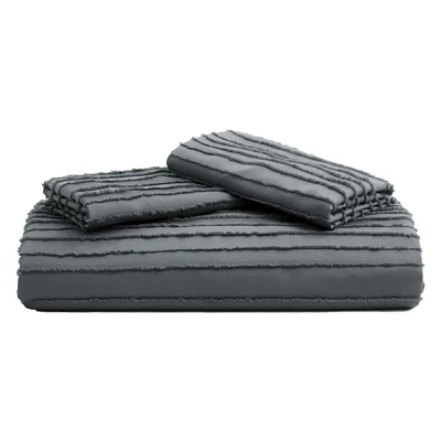 Peace Nest Microfiber Clipped Duvet Cover Set With Stripe Pattern 3 Peace Nest Microfiber Clipped Duvet Cover Set With Stripe Pattern - Image 3