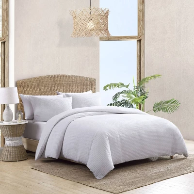 Basketweave 100% Cotton Comforter Set White - Tommy Bahama 2 Basketweave 100% Cotton Comforter Set White - Tommy Bahama - Image 2