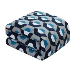 Chic Home Tudor Duvet Cover Set Contemporary Geometric Hexagon Pattern Print With Zipper Closure Blue -Bedding Store GUEST 4fe72978 bc76 4beb 90fb e1b87d154a2e