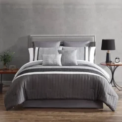 Rossi Embroidered Colorblock Comforter & Sheets Bedding Set Gray 15 Rossi Embroidered Colorblock Comforter & Sheets Bedding Set Gray -Bedding Store GUEST 5bb95acc 017b 40f2 a832 e34222b0c23d