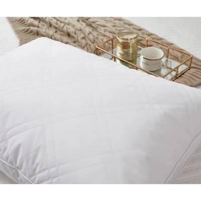 Cotton Quilted White Goose Feather And Down Pillow 2pk White - Blue Ridge Home Fashions 4 Cotton Quilted White Goose Feather And Down Pillow 2pk White - Blue Ridge Home Fashions - Image 4