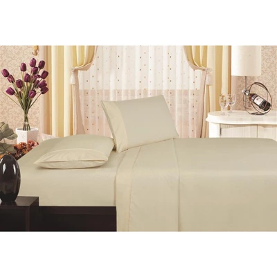 Emboss Vine All Season Super Soft Microfiber Sheet Set Ivory By Plazatex 3 Emboss Vine All Season Super Soft Microfiber Sheet Set Ivory By Plazatex - Image 3