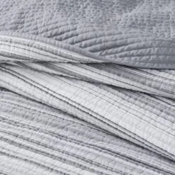 Brooklyn Loom Noah Stripe Yarn Dye Quilt Set Gray