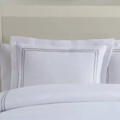 2pk Microfiber Baratta Embroidery Stitched Sham - Luxury Hotel