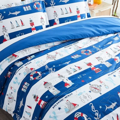 Southshore Fine Living Atlantics Oversized Soft 2-Piece Duvet Cover Set Blue Twin / Twin XL 2 Southshore Fine Living Atlantics Oversized Soft 2-Piece Duvet Cover Set Blue Twin / Twin XL - Image 2