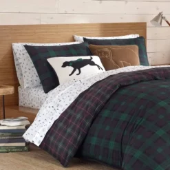 Full/Queen Woodland Tartan Reversible Duvet Cover Set Green - Eddie Bauer -Bedding Store GUEST 6f55bcd9 18e9 4fe0 975b 78bae009d453