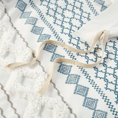 Ink+Ivy 3pc Imani Cotton Printed Duvet Cover Set With Chenille 8 Ink+Ivy 3pc Imani Cotton Printed Duvet Cover Set With Chenille - Image 8