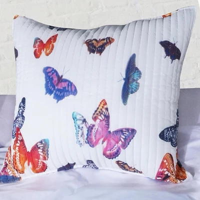 Mariposa Microfiber Pillow Sham Standard 20" X 26" Multicolor By Barefoot Bungalow 1 Mariposa Microfiber Pillow Sham Standard 20" X 26" Multicolor By Barefoot Bungalow