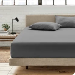 400 Thread Count Organic Cotton Sateen Fitted Sheet By Bare Home