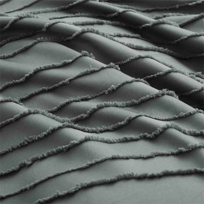 Peace Nest Microfiber Clipped Duvet Cover Set With Stripe Pattern 1 Peace Nest Microfiber Clipped Duvet Cover Set With Stripe Pattern