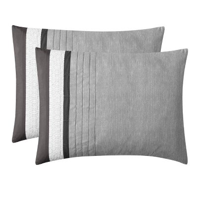 Rossi Embroidered Colorblock Comforter & Sheets Bedding Set Gray 7 Rossi Embroidered Colorblock Comforter & Sheets Bedding Set Gray - Image 7