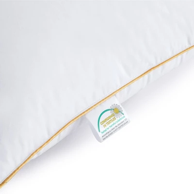Puredown White Down Feather Bed Pillows With 300TC 100% Cotton Cover Set Of 2 3 Puredown White Down Feather Bed Pillows With 300TC 100% Cotton Cover Set Of 2 - Image 3