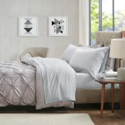 Featured Products 19 Heathered Cotton Jersey Knit Sheet Set Full Light Gray