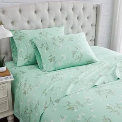 Southshore Fine Living Myosotis Scorpiodes 100% Cotton 300 TC 22-inch Extra-Deep Pocket Sheet Set