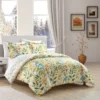 Chic Home Robin Duvet Cover Set Reversible Hand Painted Floral Print Design Bedding With Zipper Closure Multi-color