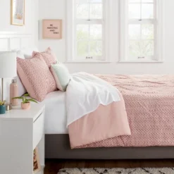 Featured Products 5 Strawberry Print Reversible Microfiber Comforter & Sheet Set Light Pink - Room Essentialsâ˘