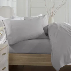 Market & Place Turkish Cotton Flannel Solid Sheet Set