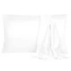 2 Pcs Silky Satin Soft Envelope Design Pillow Case Snow White - PiccoCasa