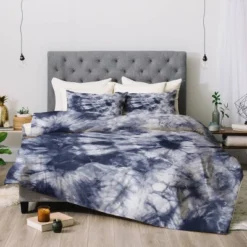 Amy Sia Tie Dye 3 Navy Duvet Set - Deny Designs