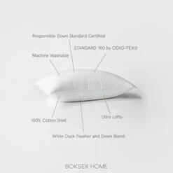 2 Pack Medium White Duck Feather & Down Bed Pillow | BOKSER HOME 17 2 Pack Medium White Duck Feather & Down Bed Pillow | BOKSER HOME -Bedding Store GUEST a52e5420 6cf3 4731 8b79 14221cb754f0