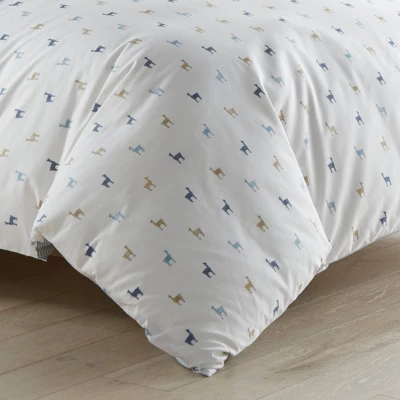 King Llamas Chambray Duvet Cover Set Blue - Poppy & Fritz 5 King Llamas Chambray Duvet Cover Set Blue - Poppy & Fritz - Image 5