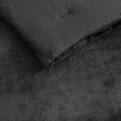 Solid Faux Fur 100% Polyester Duvet Set Black - Betseyville 11 Solid Faux Fur 100% Polyester Duvet Set Black - Betseyville - Image 11