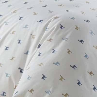 King Llamas Chambray Duvet Cover Set Blue - Poppy & Fritz 2 King Llamas Chambray Duvet Cover Set Blue - Poppy & Fritz - Image 2