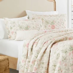Laura Ashley Breezy Floral Quilt Sham Set Pink 8 Laura Ashley Breezy Floral Quilt Sham Set Pink -Bedding Store GUEST bebac279 5323 457c 8aaf 15217a0f9733