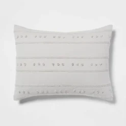 4pc Clipped Stripe Poms Comforter Bedding Set - Threshold™ -Bedding Store GUEST c513e7a2 e419 413e 9246 e63bf81df859