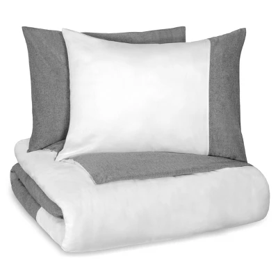 Vue Kinsley Chambray Colorblock Duvet Cover Set 2 Vue Kinsley Chambray Colorblock Duvet Cover Set - Image 2