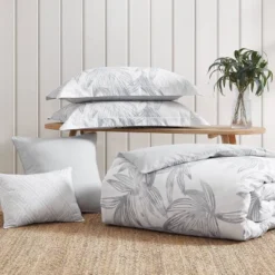 Tommy Bahama 5pc King Kayo 100% Cotton Duvet Cover Bonus Set Gray