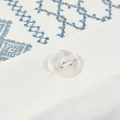 Ink+Ivy 3pc Imani Cotton Printed Duvet Cover Set With Chenille 9 Ink+Ivy 3pc Imani Cotton Printed Duvet Cover Set With Chenille - Image 9