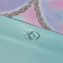 Daphne Metallic Printed Reversible Duvet Cover Set Aqua/Purple -Bedding Store GUEST cd389b04 a702 4b24 8631 2f570163f2f6