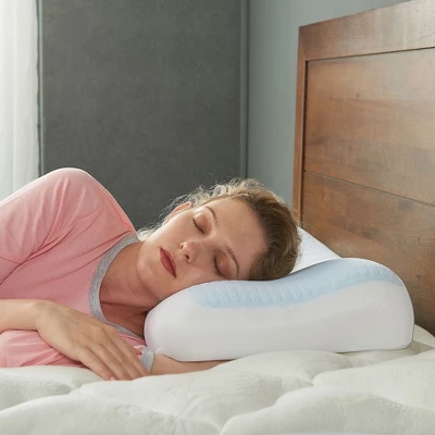 Cheer Collection Cooling Gel Memory Foam Pillow With Washable Cover - White 5 Cheer Collection Cooling Gel Memory Foam Pillow With Washable Cover - White - Image 5