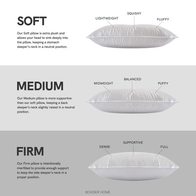 2 Pack Soft White Duck Feather & Down Bed Pillow | BOKSER HOME 7 2 Pack Soft White Duck Feather & Down Bed Pillow | BOKSER HOME - Image 7