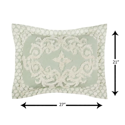 Set Of 2 Twin Florence Collection 100% Cotton Tufted Unique Luxurious Medallion Design Bedspread Sage - Better Trends 2 Set Of 2 Twin Florence Collection 100% Cotton Tufted Unique Luxurious Medallion Design Bedspread Sage - Better Trends - Image 2