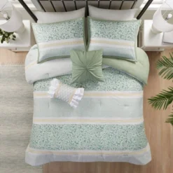 5pc Tulia Seersucker Comforter Bedding Set With Throw Pillows Green - Madison Park 21 5pc Tulia Seersucker Comforter Bedding Set With Throw Pillows Green - Madison Park -Bedding Store GUEST da6b68de e402 4261 a7f8 c2fbfb1abff7