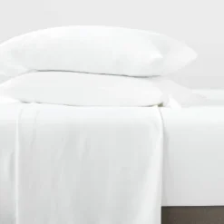 Featured Products 5 Queen Garment Washed Microfiber Solid Sheet Set White - Room Essentialsā¢